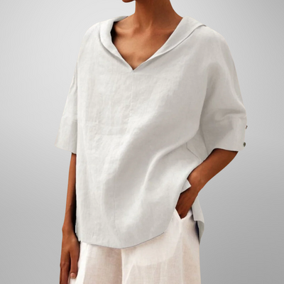 Calista™ - V-NECK TOP WITH COLLAR