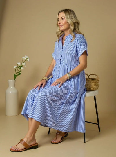 CASSIE | Fashionable Striped Dress