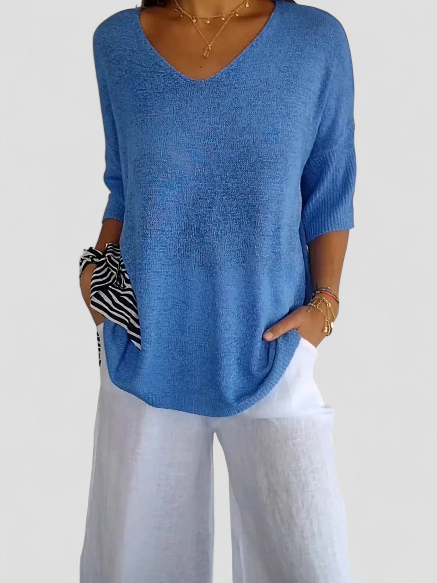 Aurea™ - V-Neck Knit Top